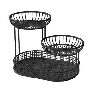 Cesta de Frutero de alambre de acero inoxidable de diseño de lujo para decoración rústica para almacenamiento en el hogar cestas decorativas para servir - Product Image 5