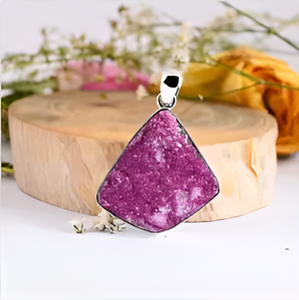 Colgante de calcita de cobalto natural Colgante de Plata de Ley 925 Calidad Cobalto Calcita Piedra preciosa Diseño hecho a mano - Product Image 6