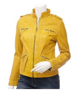 Chaqueta de cuero genuino para mujer, cremallera marrón, estilo de solapa ajustada, ropa de abrigo de moda Otoño Invierno para damas - Product Image 3