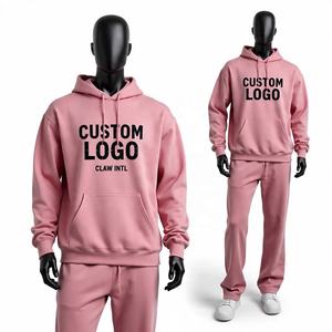 Nuevo fabricante de chándal holgado de moda, conjunto de chándales de algodón de alta calidad para hombre con sudadera con cremallera y pantalón, conjunto de dos piezas - Product Image 2