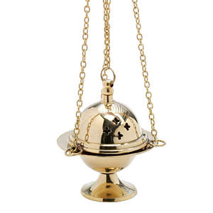 Brûleur d'encens suspendu en laiton de qualité supérieure avec porte-encens de conception de finition polie très brillante - Product Image 2