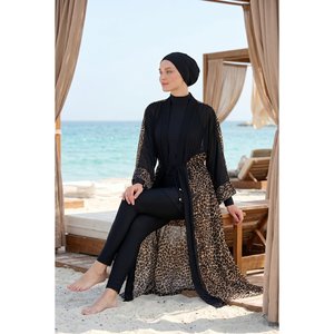 Pareo de Chifón con Cintura Ajustable y Estampado de Leopardo, para Cubrir el Traje de Baño - Product Image 2