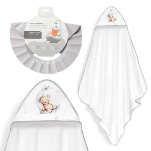 Ensemble de serviettes de bain pour nouveau-nés 1x1 MT. Mod Jirafa-Bicicleta+Hat Coton imprimé avec motif d'ours pour la salle de bain - Product Image 1