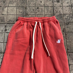 Pantalones de chándal de pierna recta de terciopelo de algodón bordado con logotipo personalizado, pantalones de pierna ancha con cordón, pantalones de chándal de imitación lavados con ácido para hombres - Product Image 5