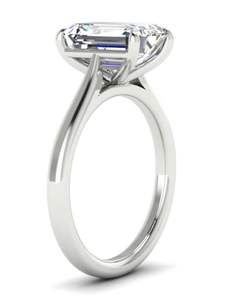 Conjunto de anillo de boda de oro blanco/amarillo de 14K 18K original elegante con diamantes de corte esmeralda diseño atemporal para compromiso y fiesta - Product Image 2