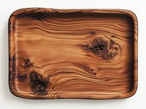 Bandeja de madera hecha a mano duradera rectangular grande personalizada moderna y elegante para servir aperitivos, bebidas, té, café, desayuno, comedor - Product Image 4