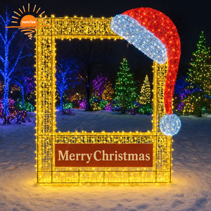 <strong>Outdoor</strong> Light Up Custom Hotel Garden Led Theme Park Photo Frame New Year's Day <strong>Christmas</strong> Photo Op <strong>Decorations</strong> Motif Lights - Product Image 1