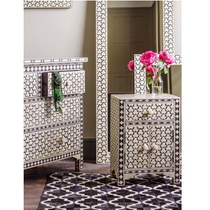 Mesa de consola de resina con incrustaciones de hueso de madera de alta calidad creativa estilo indio elegante para sala de estar precio de fábrica al por mayor - Product Image 1