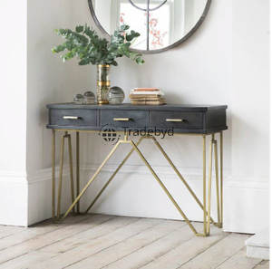 Mesa de acento artesanal de lujo Ideal para sala de estar por consola con incrustaciones de hueso Tradebyd - Product Image 3