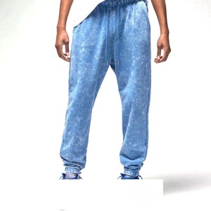 Pantalon de jogging épais délavé à l'acide MJSI TRADING avec taille haute élastique, logo personnalisé, pour homme, style streetwear, hiver - Product Image 1