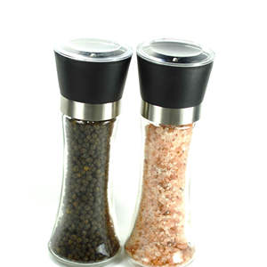 Moulin à sel rose de l'Himalaya et à poivre 180 ml, broyeur d'épices manuel rechargeable en céramique et plastique, utilisation manuelle, emballé, capacité 100 ml - Product Image 1