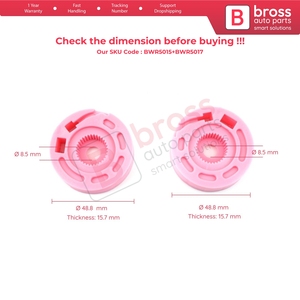 BWR5015+BWR5017 Window Regulator Repair <b>Wheel</b> <b>Pulley</b> Set Front 824802R020 813102R030 for I30 FD MK1 4/5 Door - Product Image 5