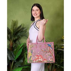 Bolso Tote Bohemio de Cuero Vegano para Novia, Gran Capacidad, Resistente al Agua, para Bordado con Hilo de Algodón, Gamuza y Terciopelo - Product Image 2