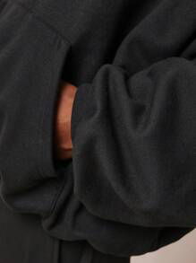 Hip Hop sudaderas con capucha de gran tamaño de los hombres Streetwear Baggy Fit Pullover Elástico Hem Streetwear Algodón Fleece Moda Sudadera con capucha de gran tamaño - Product Image 5