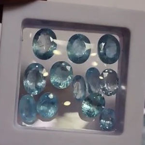 35 piezas de Aguamarina natural 6mm-11mm cara Octágono de pera ovalada 60 Cts lote Iroc ventas de piedras preciosas Baruj de alta calidad corte US $102 para todos - Product Image 2