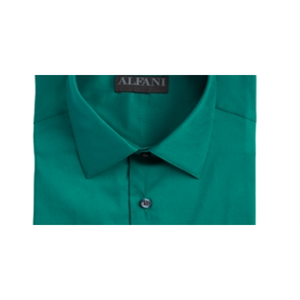 Camicia da Uomo Alfani Slim Fit in Tessuto Popeline Elasticizzato, Antipiega, Facile da Stirare, Verde, Taglia XL - Product Image 3