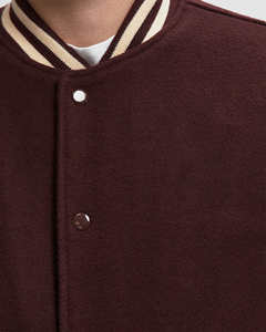 Veste de baseball pour homme de haute qualité en polyester mélangé avec col montant, bordure côtelée personnalisée, boutons en corne, vente en gros - Product Image 2