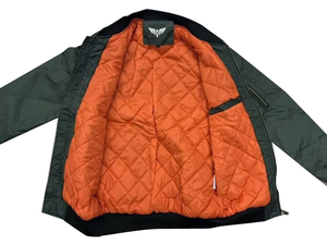 แจ็คเก็ตบอมเบอร์สีดำสำหรับผู้ชาย สไตล์นักบิน แนวสปอร์ต ลำลอง แบบมีซิป - Product Image 3