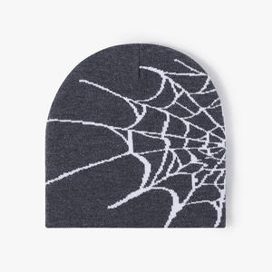 Gorro de Punto Jacquard con Diseño de Telaraña y Logotipo Personalizado al por Mayor, Gorro Unisex de Hip Hop sin Dobladillo para Otoño e Invierno - Product Image 3