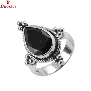 Anillos de compromiso vintage de plata de ley 925 con ónix negro, certificados por terceros, con logotipo OEM/ODM, venta al por mayor de fábrica - Product Image 2