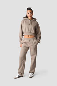 Sweat à capuche femme Stonewashed Technique Anti-rides respirant Logo personnalisé broderie gros pull court pour l'entraînement de gymnastique - Product Image 6