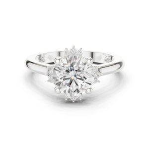 Bague de fiançailles en argent sterling 10K avec motif halo - Product Image 3