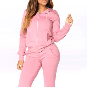 Vente en gros rose couleur coton dames blanc Gym à manches longues survêtement hauts femmes sweat-shirt logo personnalisé conception à capuche pour dames - Product Image 1