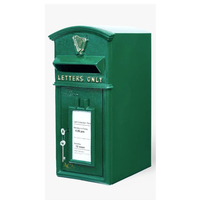 Buzón de Correo Real de Hierro de Alta Calidad, Estilo Británico Rojo, Montado en la Pared, para Exterior, con Cerradura, Precio de Fábrica