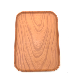 Plateau de service rectangulaire en bois de hêtre - Grand plateau de 15 pouces en bois naturel pour dîner et organisation - Vaisselle écologique - Product Image 1