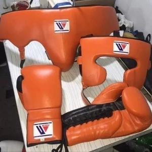 Vente en gros 2024 Meilleures ventes Haute qualité Cuir véritable Durable Ensemble de boxe de sparring de protection Conception personnalisée SI-BSS-034 - Product Image 1