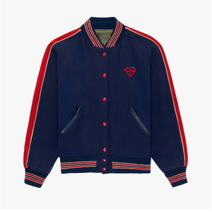 Chaqueta de invierno personalizada Lettermen, de secado rápido, mangas completas, lona fina, cuello alto, cómoda para hombres - Product Image 1