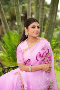 ผ้าไหมแก้วแบบดั้งเดิมของชาวอินเดียลวดลายลวดลาย4D ทำจากผ้าโปร่งบางมาใหม่ไร้กาลเวลา - Product Image 6