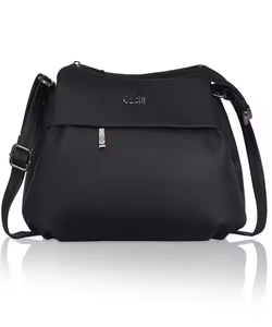 Bolso de hombro de una sola tira de cuero PU negro personalizable de la mejor calidad para damas Bolso de gran capacidad con cierre de cremallera - Product Image 1