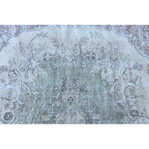 Rug, 3.7x5.4 ft Vintage Rug, <b>Brown</b> Striped Rug <b>Wool</b> - Product Image 5