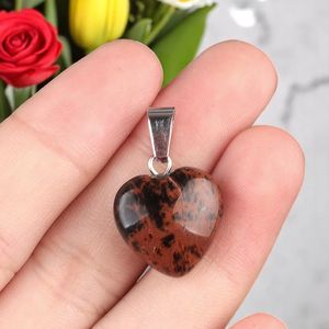 จี้เงินรูปหัวใจขนาด16มม. สำหรับสร้อยคอและของขวัญเครื่องประดับคริสตัลบำบัดจักระจี้ดาว - Product Image 5