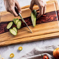 Blocs à découper en bois naturel et résine bleue bonne qualité planche à découper à fromage de style hôtel excellente pour un usage quotidien