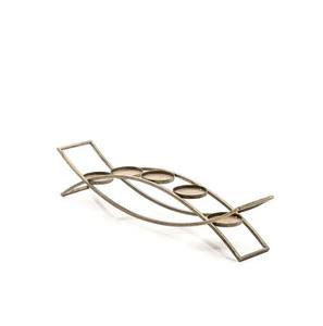 Bougeoir pour table à manger de mariage et décoration d'éclairage d'église finition dorée bougeoir minimaliste de luxe - Product Image 2