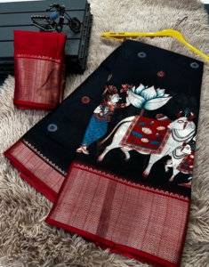 Saree indien traditionnel à la mode classique lourd Rambo coton soie doublure Jari dernière conception fêtes exclusives mariages vêtements de mariée - Product Image 4