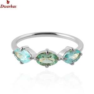 Bague de cocktail en argent sterling 925 plaqué or faite à la main, pierres précieuses semi-précieuses à la mode personnalisées, fêtes de mariage classiques - Product Image 3