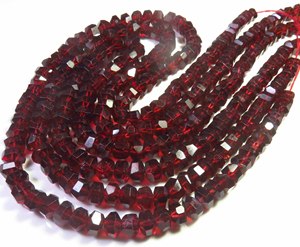 Perles cubiques à facettes en grenat rouge naturel du Mozambique de haute qualité, 6-8 mm, sur fil de 8,5 pouces, pour collier, Gemmes Valley - Product Image 3
