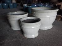 [Jason] Vases en céramique émaillée en gros - Grands pots en céramique émaillée bleue, jardinières, poterie - Jardin extérieur - Fournisseur de poterie du Vietnam