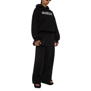 Chándal de gran tamaño esencial de algodón de alta calidad personalizado peso pesado en blanco 500gsm chándales unisex con logotipo - Product Image 2