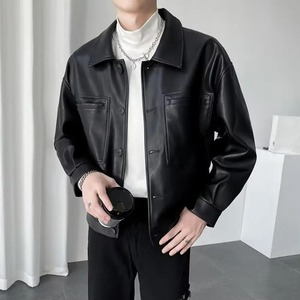 Blouson de motard en cuir véritable en toile pour hommes Vêtements de moto Smooth Soft Texture Aviator Winter Coat Waterproof - Product Image 3