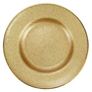 Assiettes de présentation rondes en métal argenté brossé de 13 pouces pour décoration de table de mariage, service de gros de luxe - Product Image 6