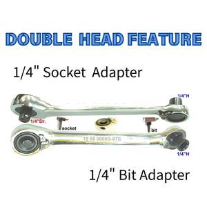 Clé à cliquet courte à double tête, décalage de 15, 72T X 144,4 mmL, bricolage, OEM, matériau CV, finition mate/miroir - Product Image 2