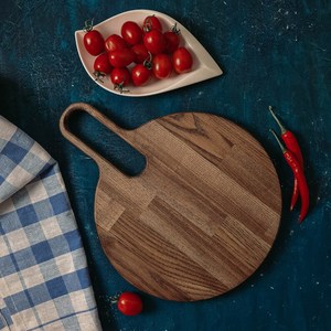 Planche à découper en chêne classique avec poignée, planche de service en bois D30 cm, planche à découper en chêne avec poignée, - Product Image 1
