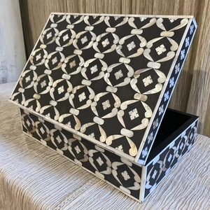 Caja de joyería con incrustaciones de hueso clásico/caja de almacenamiento con diseño de resina hecha a mano india con incrustaciones de hueso - Product Image 4