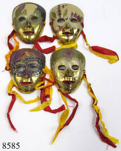 Masque en laiton rigolos et pleureurs, rouge, lot de 2, fournisseur en gros indien, masque en laiton pour fête décorative - Product Image 2