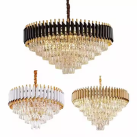 Vente chaude Lustre rond en cristal de luxe Nouveau luminaire pour la maison Lustre pour salon