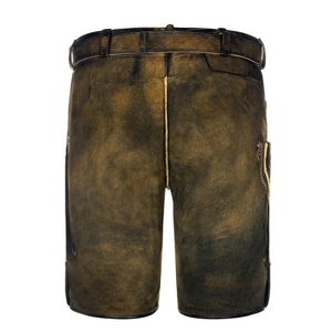 2025 nuevo conjunto de disfraz de Lederhosen Kniebund bávaro para hombres pantalones cortos de cuero bordados decoración Floral estilo Oktoberfest sólido - Product Image 2